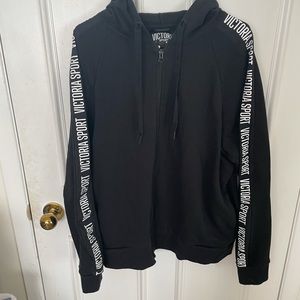 Victoria's Secret Sport Black Logo-Trim Hoodie - XL